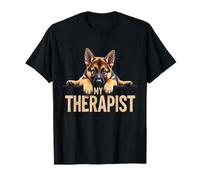 Funny GSD Shep Puppy My Therapist German Shepherd Dog T-Shirt