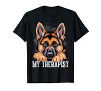 Funny GSD Shep Puppy My Therapist German Shepherd Dog T-Shirt