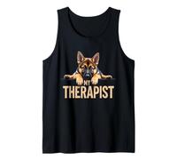 Funny GSD Shep Puppy My Therapist German Shepherd Dog Tank Top