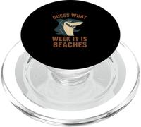 Funny Guess What Week It Is Beaches Joke Shark Lover Humor PopSockets PopGrip for MagSafe