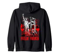 Funny Guillotine Feelin French Revolution Humor Vintage Zip Hoodie