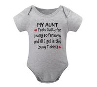 Funny Guilty Aunt Baby Clothes Boy My Auntie Loves Me Infant Girl Bodysuits Unisex White Gray-style 3months