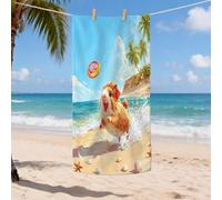 Funny Guinea Pig Beach Towels for Adults Cute Beach Coastal Sea Microfiber Quick Dry Bath Towel, Animal Soft Lightweight Blanket Travel Vacation Pool Essentials 35x70 Inch