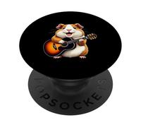 Funny Guinea Pig Playing Guitar Design for Music Lovers PopSockets Adhesive PopGrip