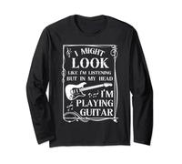 Funny Guitar Player, In My Head I'm Playing Guitar Lover Long Sleeve T-Shirt