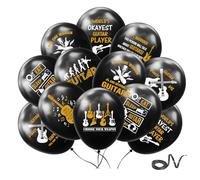 Funny Guitar Themed Latex Balloons for Pictures & Decors Rock and Roll Party Balloons Music Guitar Birthday Party Music Note Bass Theme Decorations for Rock Star Birthday Baby Shower Supplies