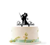 Funny Gun Wedding Cake Toppers Mr Mrs Cake Topper Rustic Bridal Shower Engagement Wedding Anniversary Party Decor