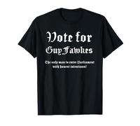 Funny Guy Fawkes Bonfire Night Co Vote For Guy Fawkes T-Shirt - Men's Unisex-Adults Black Small Classic Fit Short Sleeve V-Neck Sleeveless Text Print T-Shirt