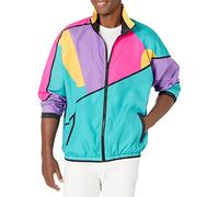 Funny Guy Mugs 80s & 90s Unisex Retro Windbreaker - Runs Large For A Baggy Fit, Gnarly Neon, M