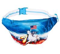 Funny Guy Mugs 80's Pattern Fanny Pack, Space Cat & Unicorn, One Size