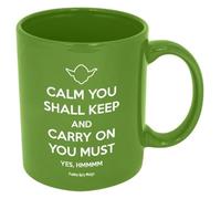 Funny Guy Mugs Calm You Shall Keep and Carry On You Must Ceramic Coffee Mug, Green, 11-Ounce