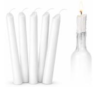 Funny Guy Mugs Drip Candles - 6 Pack White Dripping Wax Candles, 6.5” Unscented Tapers for Bottle Drip Décor & Statement Centerpiece
