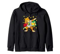 Funny Guyana Dab Jaguar Design for Guyanese Pride Kids Zip Hoodie