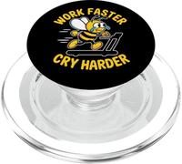 Funny Gym And Office Bee Motivation Work Faster Cry Harder PopSockets PopGrip for MagSafe