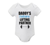 Funny Gym Baby Bodysuit - Daddy's Future Lifting Buddy Cute Workout Themed Infant Outfit White-style 18months