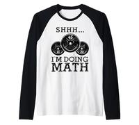 Funny Gym Fitness Doing Math Bodybuilding Weightlifting Raglan Baseball Tee