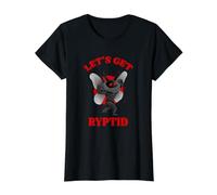 Funny Gym Mothman Shirt Cryptid Let's Get Ryptid Gym Quote Value Graphic T-Shirt, Women, Black, S