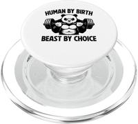 Funny Gym shirts Human by Birth Beast by Choice PopSockets PopGrip for MagSafe