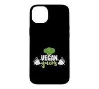 Funny Gym Workout Plant Based Diet Fitness Vegan Gains Case for iPhone 14 Plus