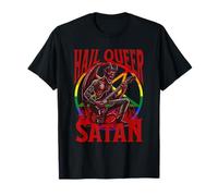 Funny Hail Queer Satan Gay Baphomet Pride Punk Devil LGBTQ T-Shirt