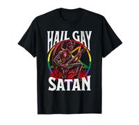 Funny Hail Queer Satan Gay Baphomet Pride Punk Devil LGBTQ T-Shirt