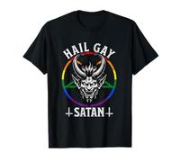 Funny Hail Queer Satan Gay LGBT Pride Goth Punk Devil LGBTQ T-Shirt