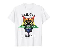 Funny Hail Queer Satan Gay LGBT Pride Goth Punk Devil LGBTQ T-Shirt