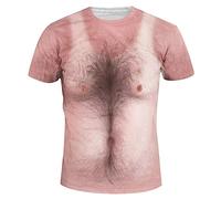 Funny Hairy Chest All Over T Shirt for Men Fancy Dress Stag Do Tee Embarrassing Bachelor Party Top Unisex T-Shirt 3D Printed Casual Graphic Short Sleeve Tops Tees