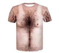 Funny Hairy Chest All Over T Shirt for Men Fancy Dress Stag Do Tee Embarrassing Bachelor Party Top Unisex T-Shirt 3D Printed Casual Graphic Short Sleeve Tops Tees