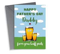 Funny Half Pints Fathers Day Card - Daddy - Beer - Happy Father's Day Daddy From Your Half Pints