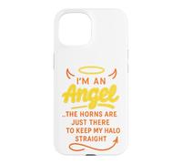 Funny Halloween Angel Halo With Devil Horns Case for iPhone 15