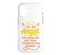 Funny Halloween Angel Halo With Devil Horns Case for iPhone 16