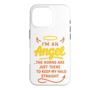 Funny Halloween Angel Halo With Devil Horns Case for iPhone 16 Pro