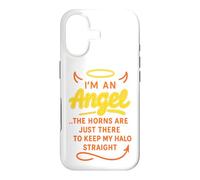 Funny Halloween Angel Halo With Devil Horns Case for iPhone 17