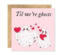 Funny Halloween Anniversary Card - Spooky & Cute Engagement Card with Envelope, Romantic Birthday & Wedding Card, Ghost Themed Anniversary's Gifts for Husband Wife Couple, Til We're Ghosts