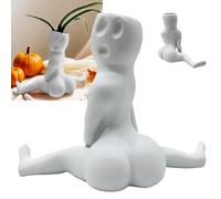 Funny Halloween Big Booty Ghost Planter Display Gag, Hilarious Air Plant Holder Gag Gift, Resin Air Fern Display Stand Prank Gift Decor for Indoor Outdoor Home Office