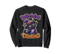 Funny Halloween Black Cat Witchful Thinking Sweatshirt