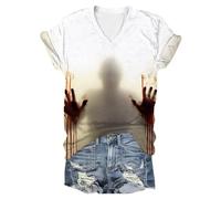 Funny Halloween Blood Clothes for Women with Blood Splashes - Ideal Ladies T-Shirts for Creative Celebrations Events, blue, M