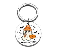 Funny Halloween Boo Basket Stuffers for Him Her, Halloween Keychain, Spooky Ghost Keychain, Boo Basket Items for Adults Women Men, Valentines Anniversary Wedding Gifts for Boyfriend Girlfriend