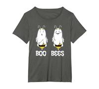 Funny Halloween Boo Bees T-Shirt, Women's Plus, Asphalt Grey, 6X