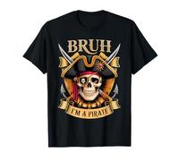 Funny Halloween Bruh I'm A Pirate Skull Costume Kids Boy Men T-Shirt