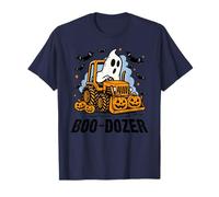 Funny Halloween Bulldozer Ghost Cute Spooky Pumpkin Tractor T-Shirt