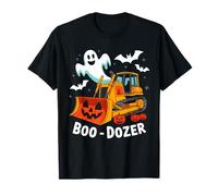 Funny Halloween Bulldozer Ghost Cute Spooky Pumpkin Tractor T-Shirt