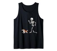 Funny Halloween Cavalier King Charles Spaniel and Skeleton Tank Top