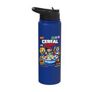 Funny Halloween Cereal Killer Skull Breakfast Cartoon Design Stainless Steel Insulated Water Bottle