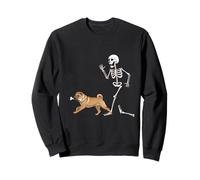 Funny Halloween Chinese Shar-Pei and Skeleton Sweatshirt