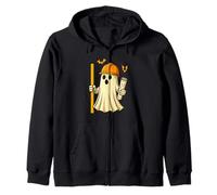 Funny Halloween Civil Engineer Ghost Architect Zip Hoodie