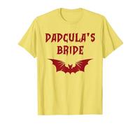 Funny Halloween Costume Dadcula's Bride Dracula Vampire Mom T-Shirt, Men, Lemon Yellow, Medium