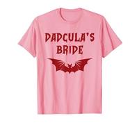Funny Halloween Costume Dadcula's Bride Dracula Vampire Mom T-Shirt, Men, Pink, Large