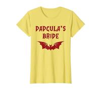 Funny Halloween Costume Dadcula's Bride Dracula Vampire Mom T-Shirt, Women, Lemon Yellow, X-Small